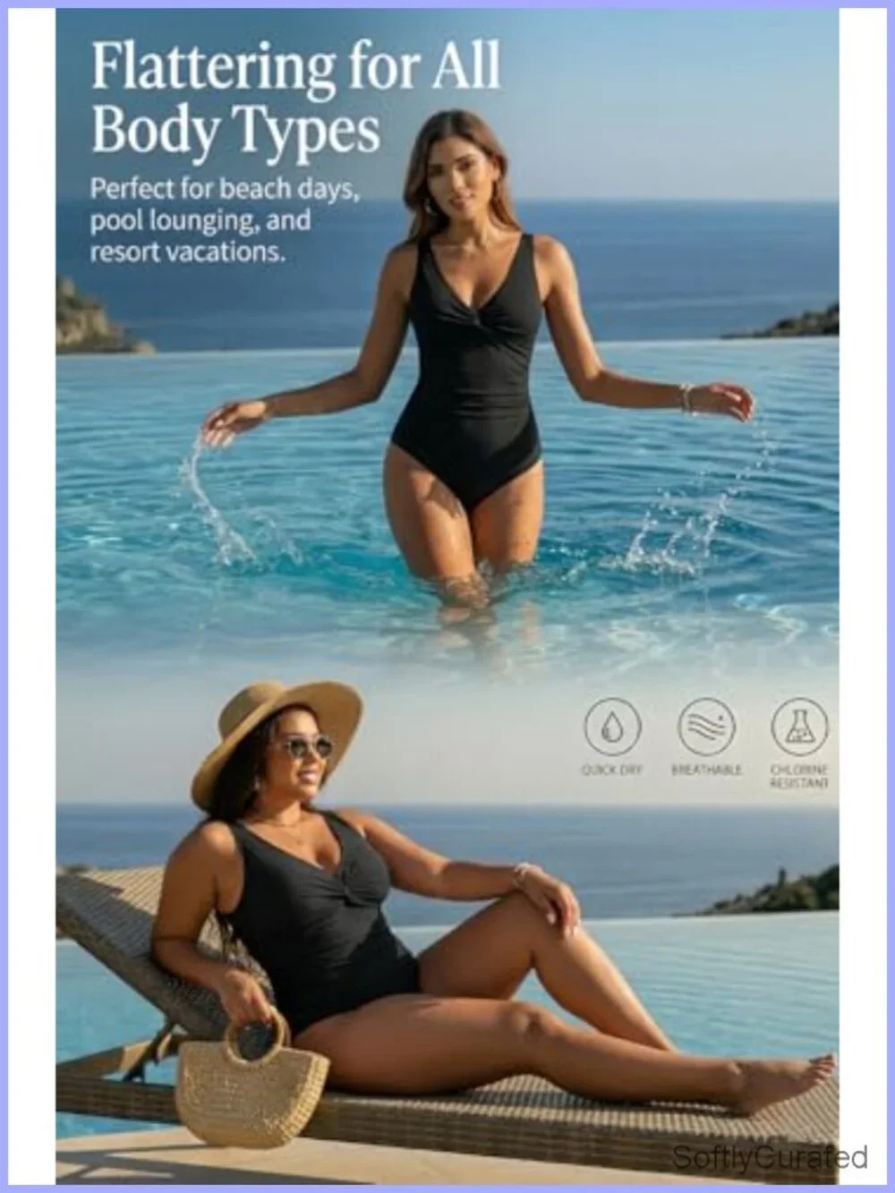 Tummy Control One Piece Swimsuit Push Up Full Coverage Slimming Swimwear